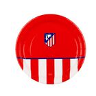 Large plate stripes and crest red background 23 cm 8 pieces